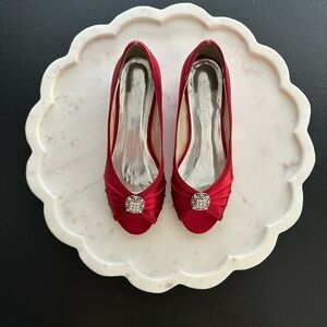 Women's Michael Angelo Red Wedge Heels Size 7M ~ 1.5 inches